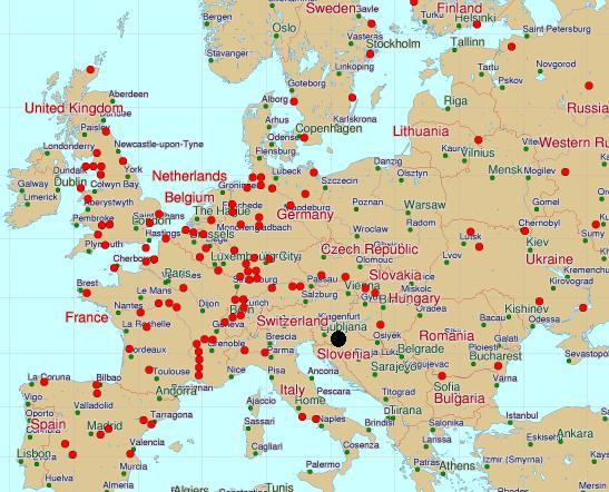 Harta centralelor nucleare din Europa (insc.anl.gov), Foto: