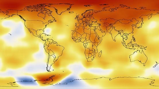 Harta schimbarilor de temperatura in ultimul deceniu, Foto: NASA