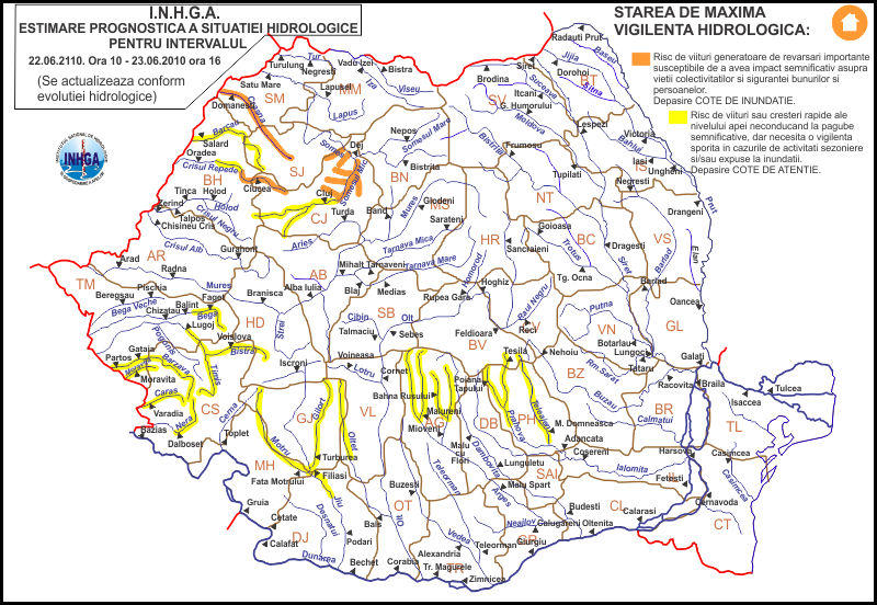 Avertizare hidrologica, Foto: INHGA