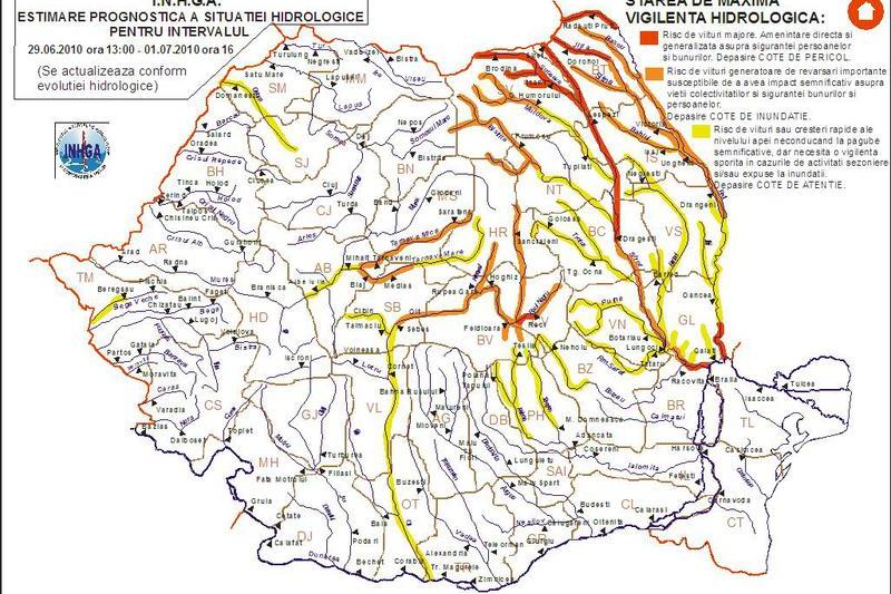 Bazinele vizate de Codul Rosu, Foto: Apele Romane