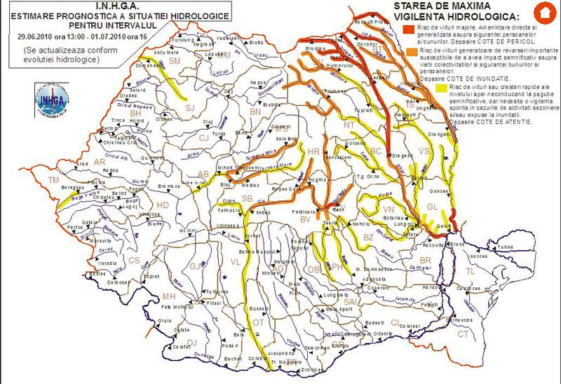 Bazinele vizate de Codul Rosu, Foto: Apele Romane