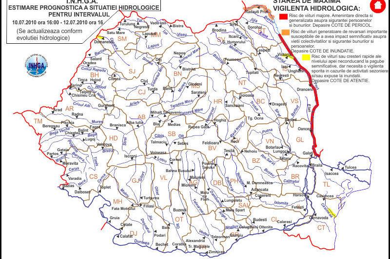 Avertizare hidrologica, Foto: INHGA