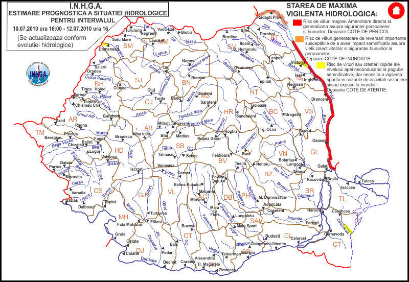 Avertizare hidrologica, Foto: INHGA