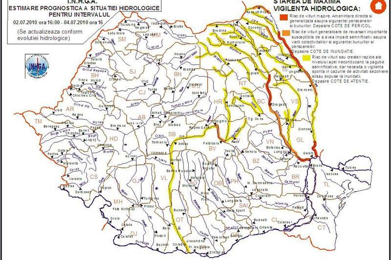 Avertizarea, prelungita pana duminica, Foto: Apele Romane