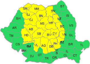 Cod galben 26.07-27.07, Foto: ANM