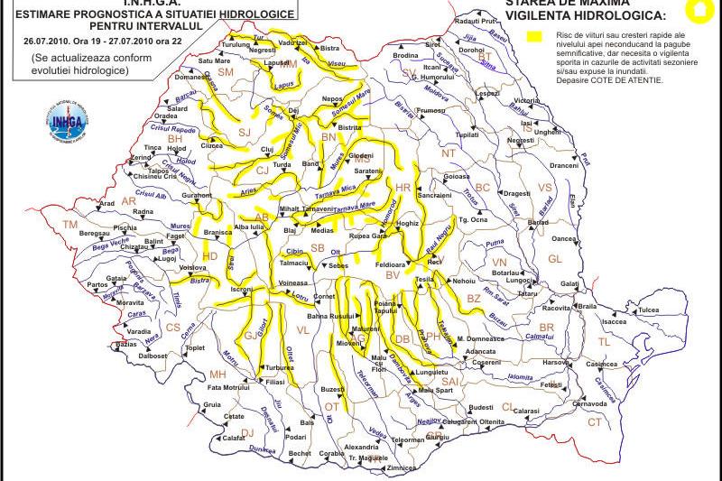Avertizare hidrologica 26.07-27.07, Foto: INHGA