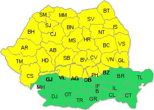 Cod galben 6-7 iulie, Foto: Administratia Nationala de Meteorologie