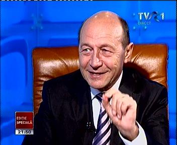 Traian Basescu la TVR (arhiva), Foto: Captura TVR1