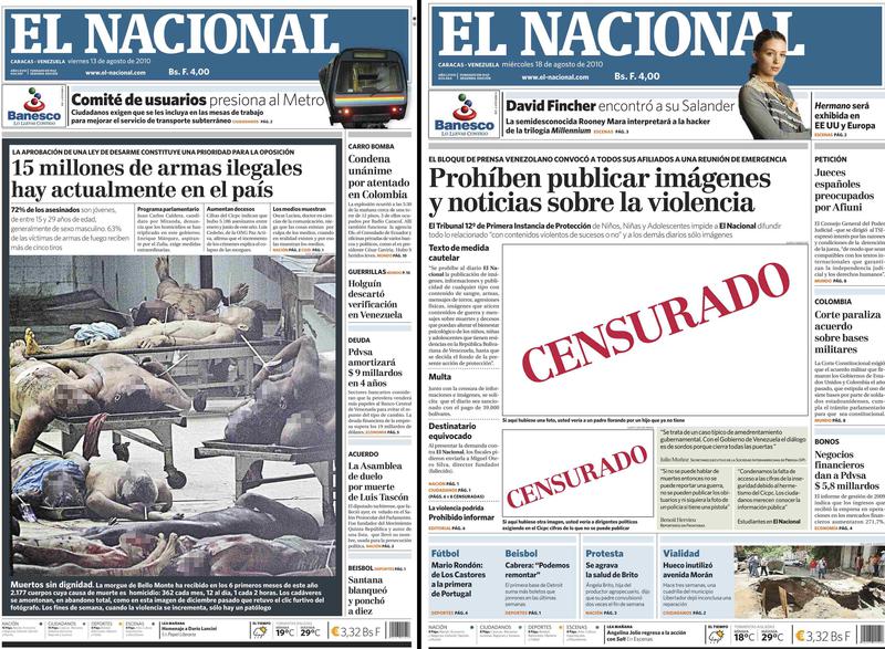 Prima pagina din ziarul El Nacional, Foto: Reuters