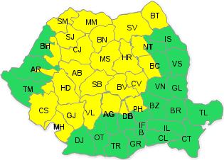 Cod galben de furtuni, Foto: Administratia Nationala de Meteorologie
