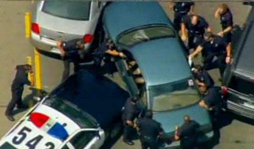 Ofiterii l-au arestat pe suspect, Foto: Captura LiveLeak