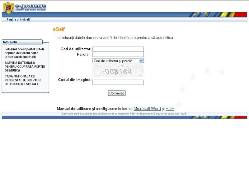 "Noul eSeif" pentru formulare online, Foto: Captura eSeif