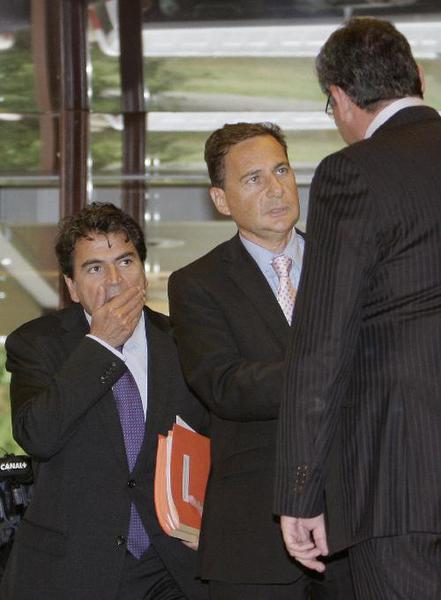 Lellouche (jos), Besson si Baconschi (cu spatele) in intalnirea de la Bucuresti, Foto: Agerpres