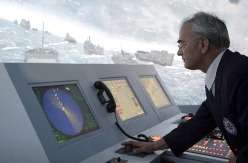 Simulator de conducere a navei, Foto: Colegiul Nautic Roman