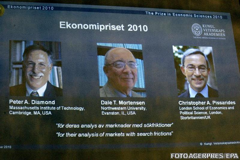 Cei trei economisti au castigat Nobelul 2010, Foto: Agerpres