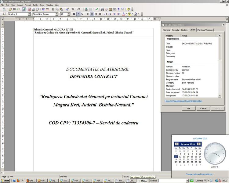 Caietul de sarcini si proprietatile documentului Word, Foto: Hotnews