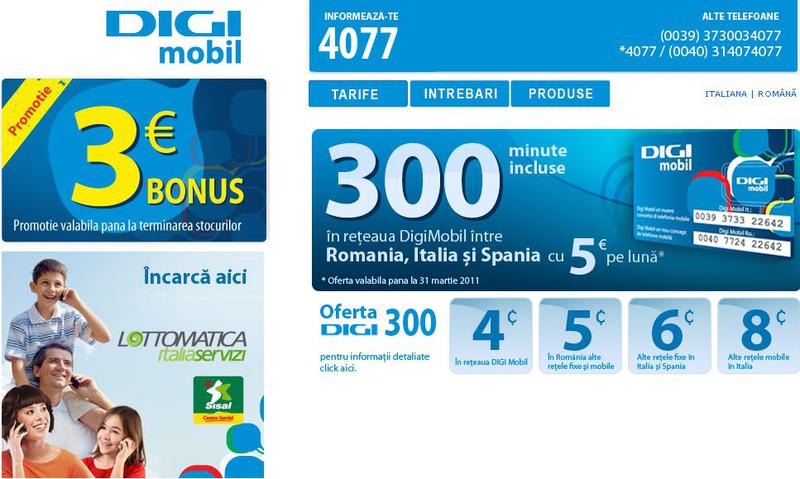 RCS&RDS si in Italia, Foto: captura Digi Mobil Italia