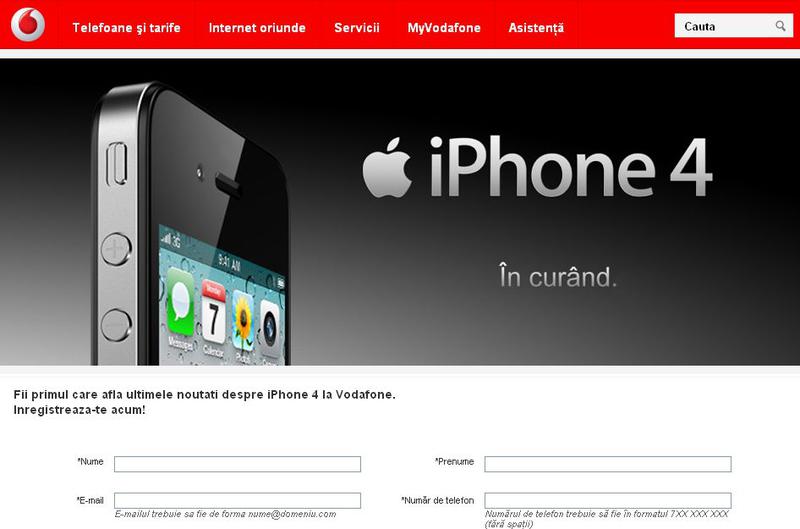 iPhone 4, vandut oficial si prin Vodafone, Foto: Captura Vodafone