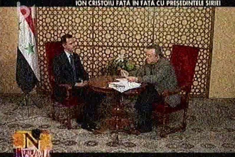 Presedintele Siriei si Ion Cristoiu, Foto: captura B1 TV