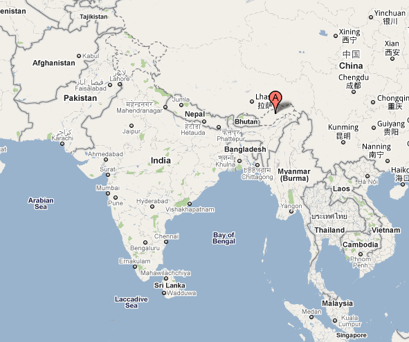 Localizarea statului Arunachal Pradesh, Foto: Google Maps