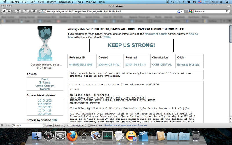 Telegrama-Wikileaks, Foto: Hotnews