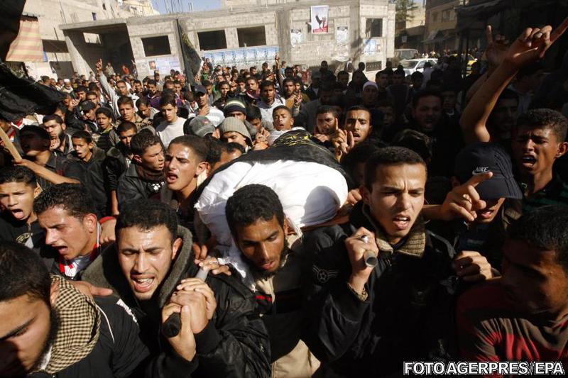 Funeraliile militantilor palestinieni ucisi de armata israeliana, Foto: Agerpres