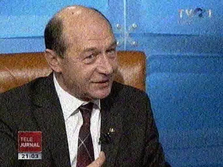 Traian Basescu la TVR (arhiva), Foto: Captura TVR1