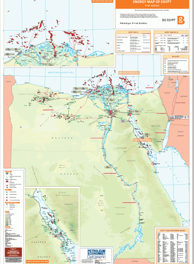 Harta energetica a Egiptului, Foto: Petroleum Economist