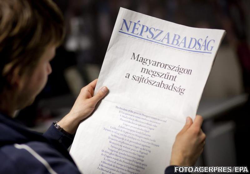 Protest pe prima pagina a Nepszabadsag, 3 ianuarie, Foto: Agerpres