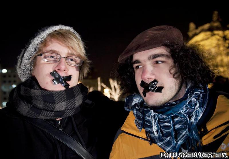 Proteste impotriva Legii presei, Foto: Agerpres
