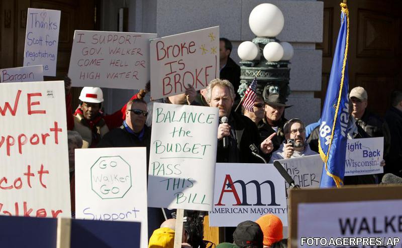 Suporteri ai guvernatorului Walker, Foto: Agerpres