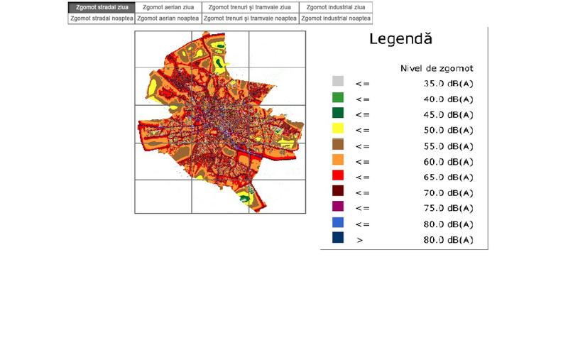 Harta zgomotului in Capitala, Foto: Primaria Bucuresti