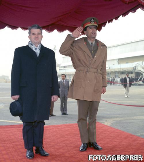 Muammar Gaddafi si Nicolae Ceausescu, februarie 1974, Foto: AGERPRES