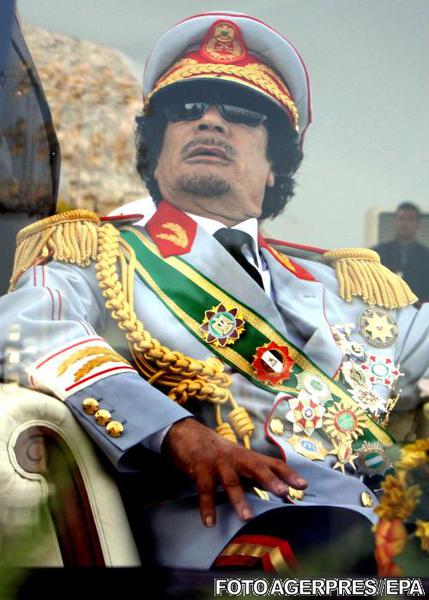 Muammar Gaddafi la aniversarea a 40 de ani de la Revolutia Libiana, septembrie 2009, Foto: AGERPRES