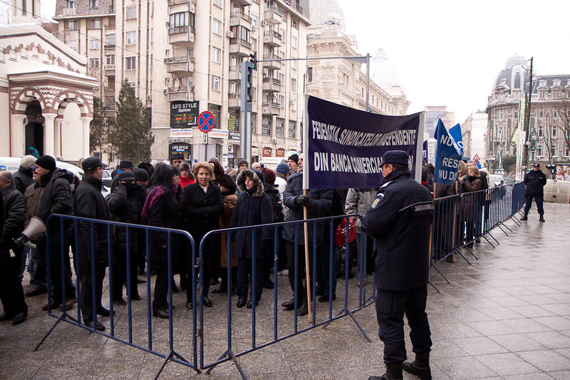Protestul angajatilor BCR, Foto: Hotnews
