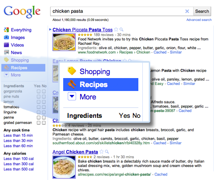 Google Recipes, Foto: Google