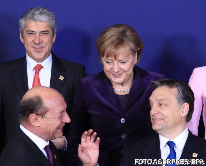 Sub privirile lui Merkel, Basescu si Viktor Orban se inteleg tot mai bine, Foto: AGERPRES