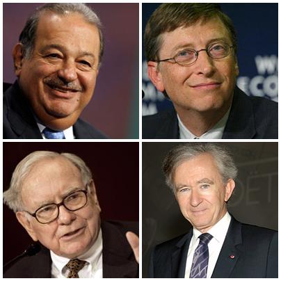 Carlos Slim, Bill Gates, Warren Buffett, Bernard Arnault , Foto: Colaj foto