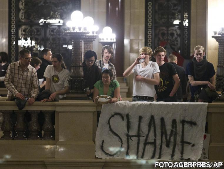 Studentii au criticat adoptarea legii, Foto: Agerpres