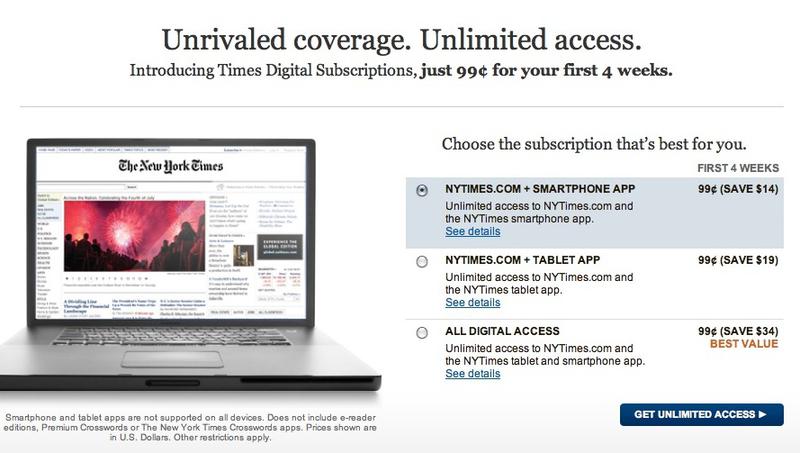 Noile abonamente New York Times, Foto: captura ecran