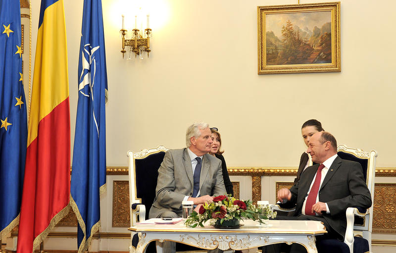 Traian Basescu l-a primit la Cotroceni pe Michel Barnier, comisarul european pentru Piata Interna si Servicii, Foto: Presidency.ro