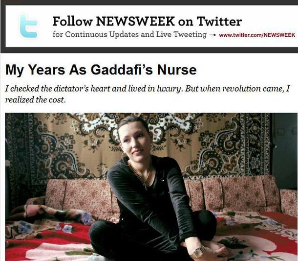 Asistenta lui Gaddafi, Foto: Captura Newsweek