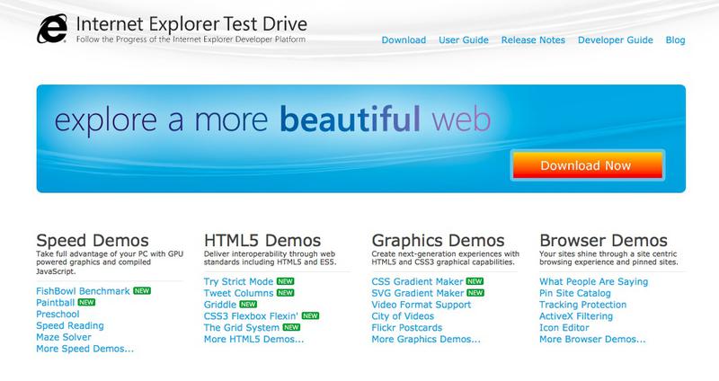 Internet Explore Test Drive VIDEO Microsoft a prezentat prima varianta a Internet Explorer 10 ...