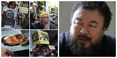 Proteste pentru eliberarea lui Weiwei, Foto: Colaj foto