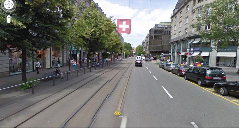 O strada centrala din Zurich, Foto: captura Google