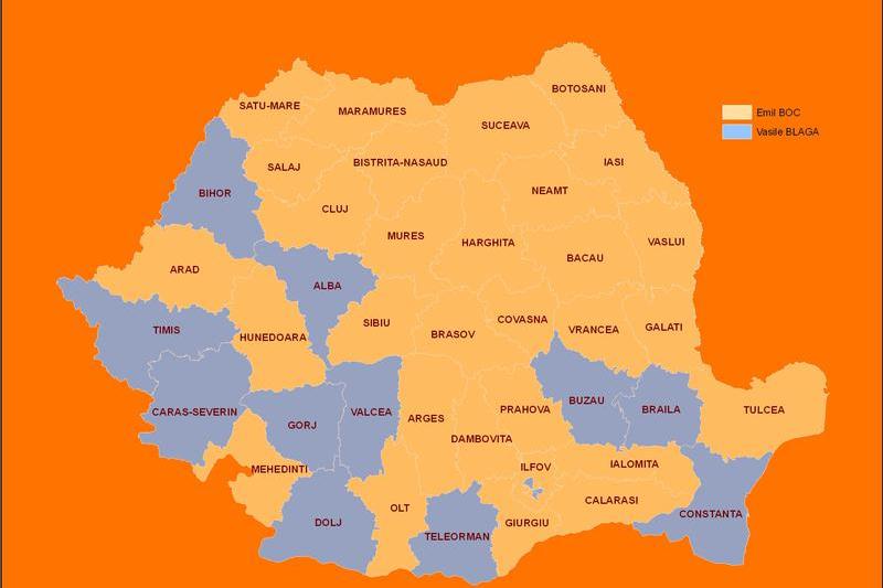 Harta optiunilor in PDL, Foto: Hotnews