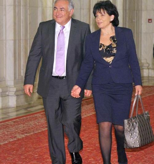 Strauss-Kahn si Anne Sinclaire, la Palatul Parlamentului (2010), Foto: Agerpres