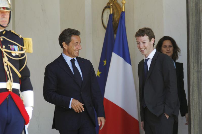 Nicolas Sarkozy si mark Zuckerberg, Foto: Reuters