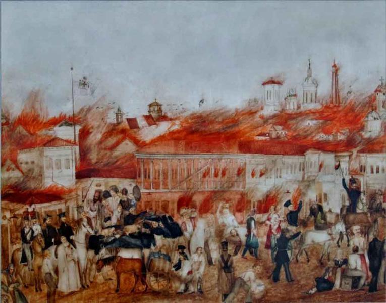Focul cel mare - pictura de Moustakoff, Foto: Muzeul Municipiului Bucuresti