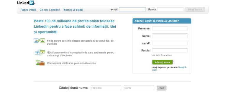 Linkedin are si pagina in romana, Foto: Captura Linkedin